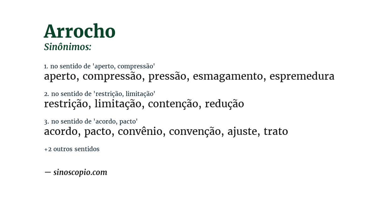 Sinônimo de arrocho