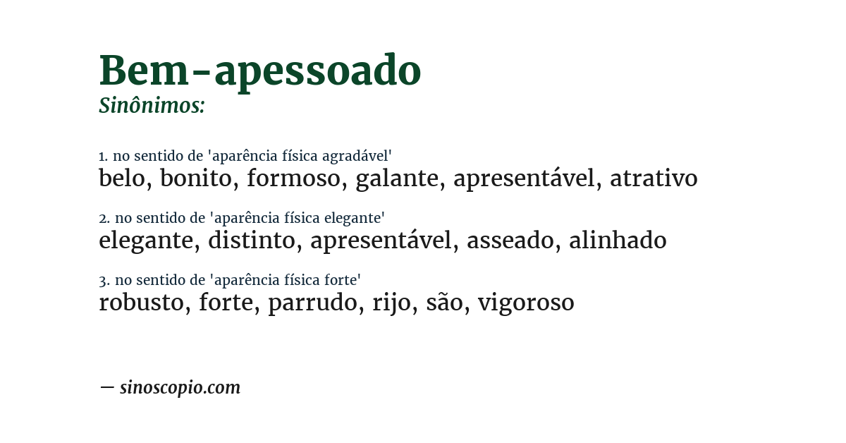 Sinônimo de bem-apessoado