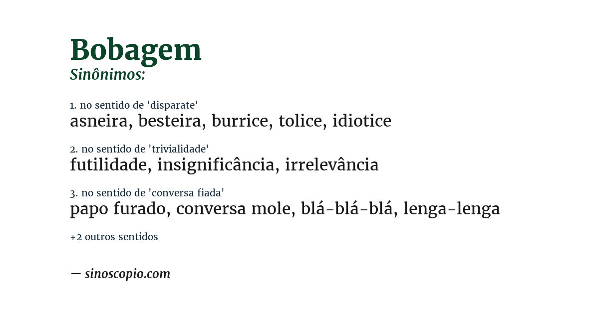 Sinônimo de bobagem