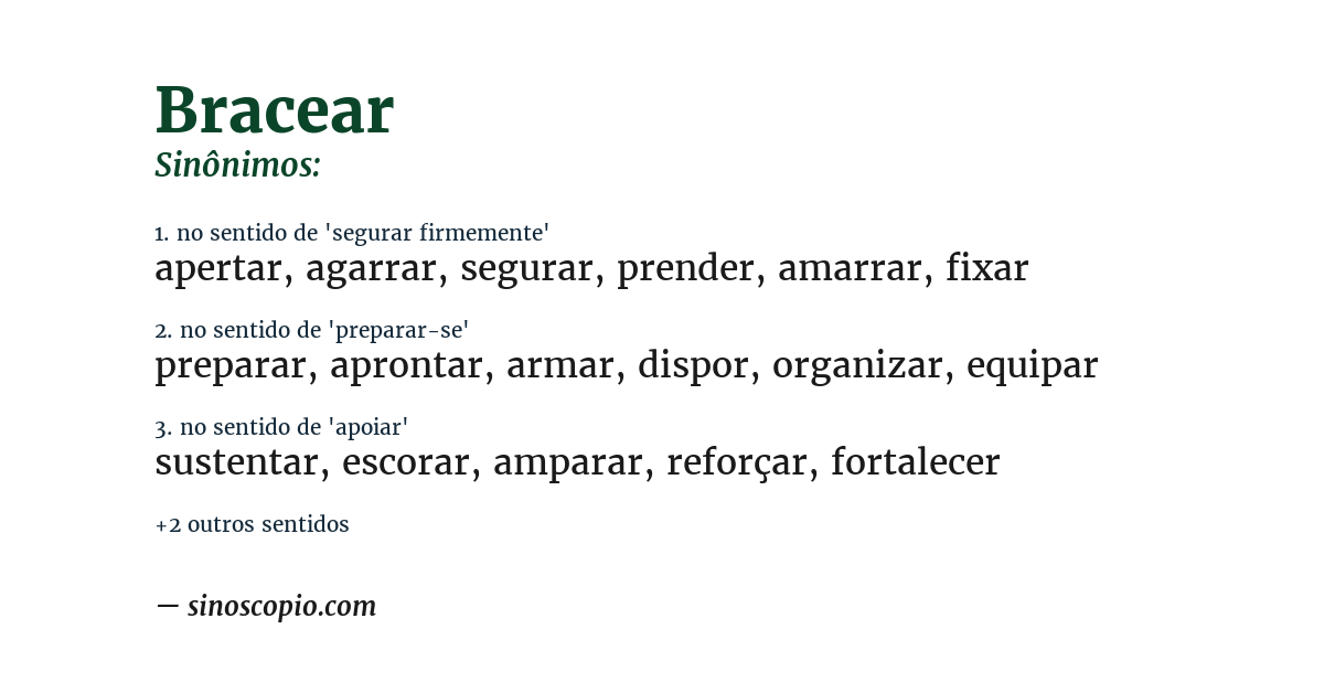 Sinônimo de bracear