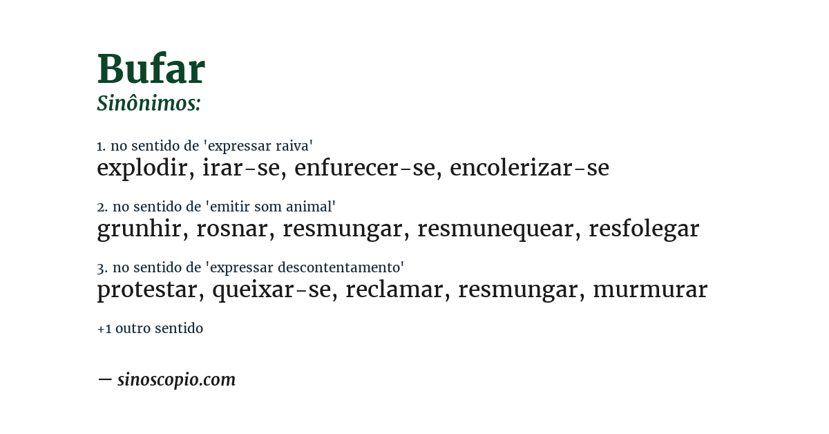 Sinônimo de bufar