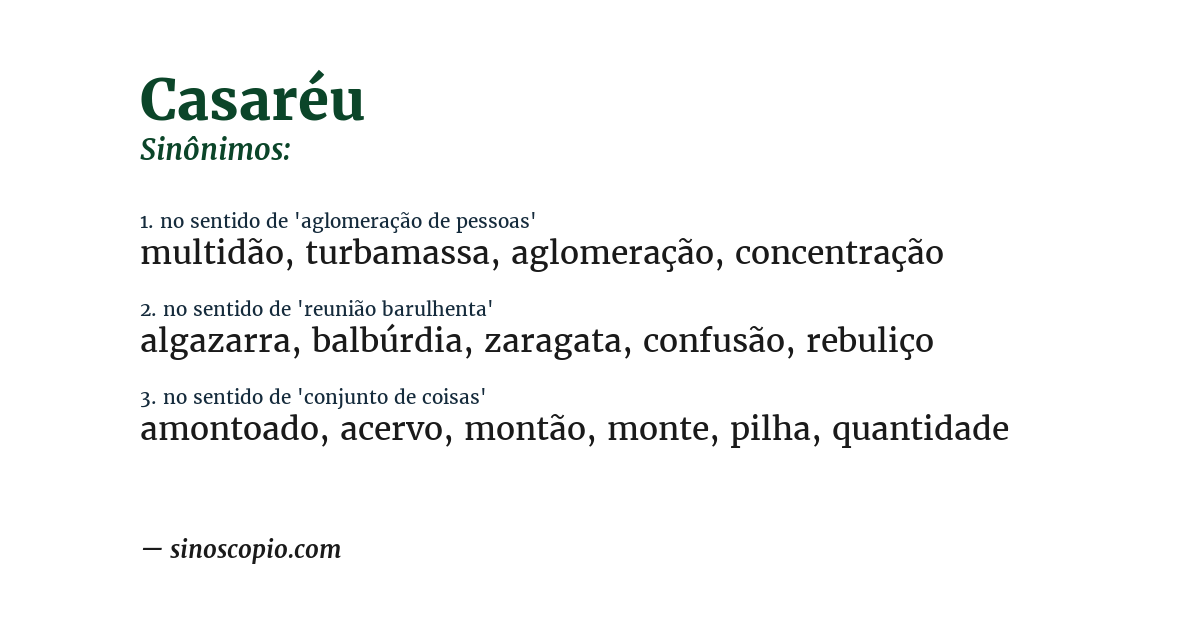 Sinônimo de casaréu