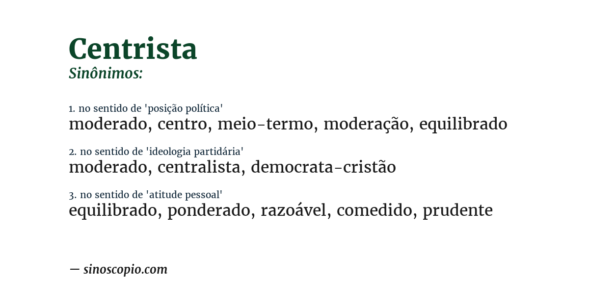 Sinônimo de centrista