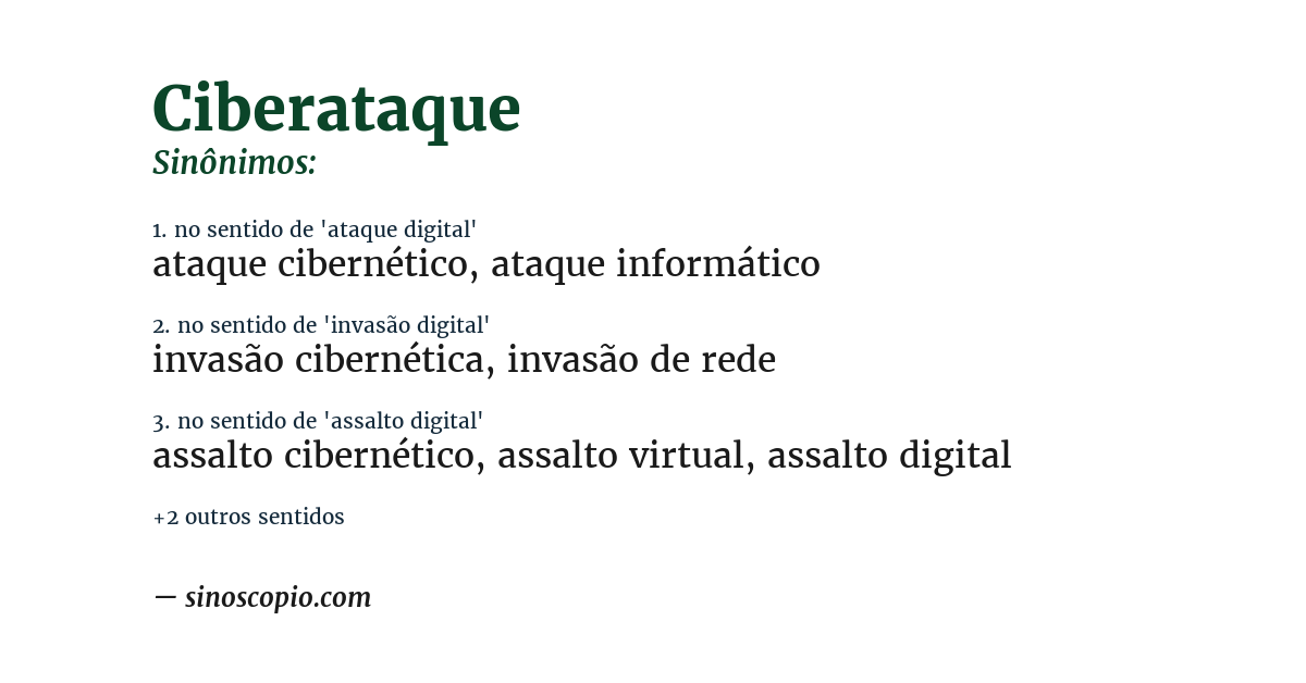 Sinônimo de ciberataque