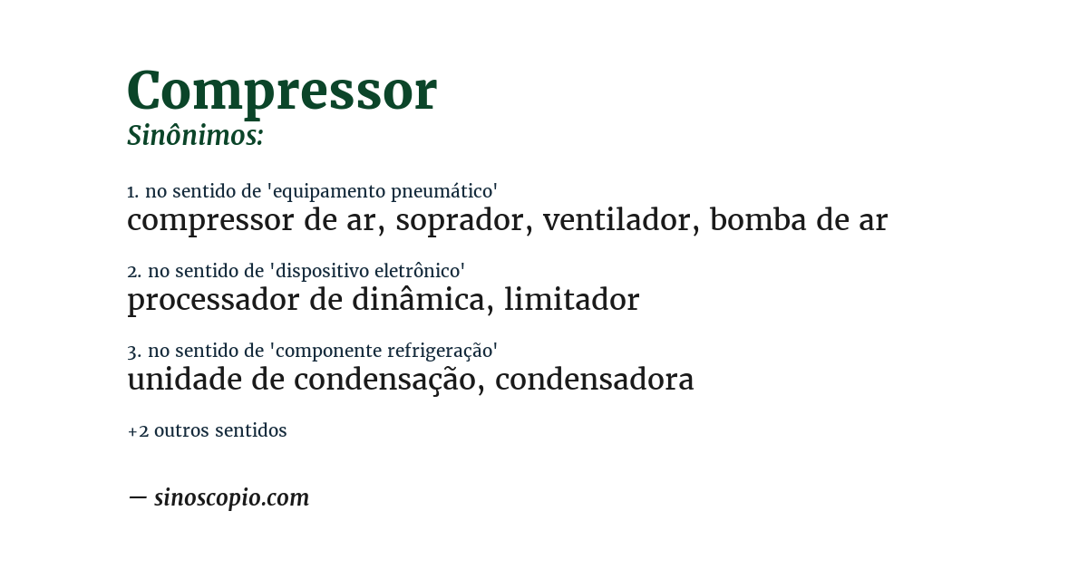 Sinônimo de compressor