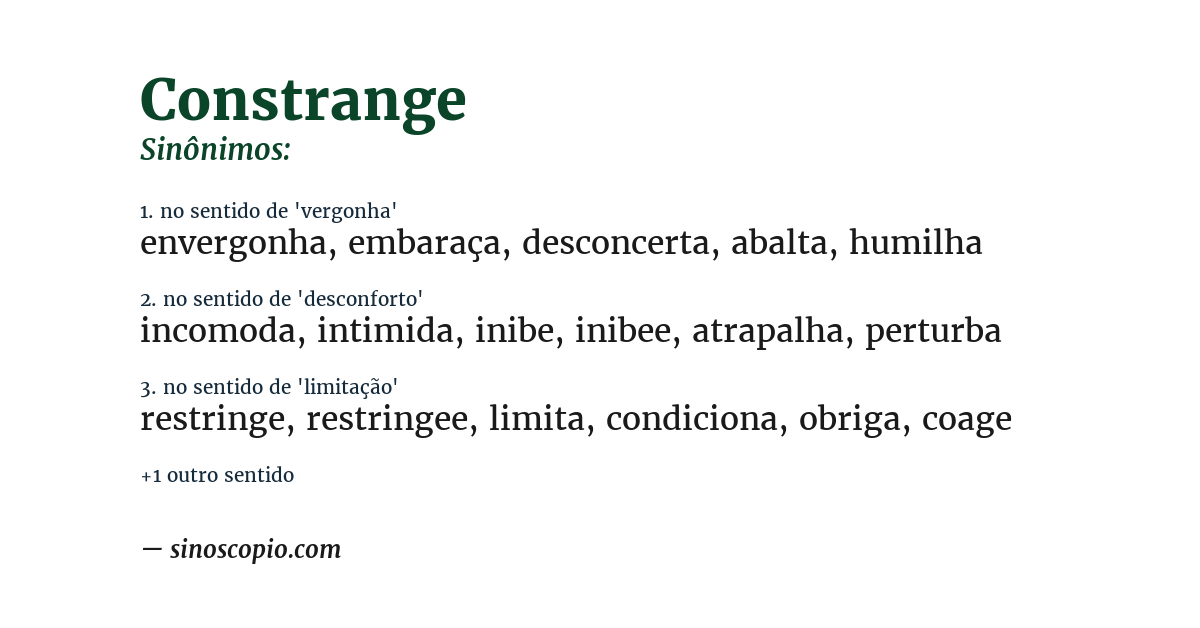 Sinônimo de constrange