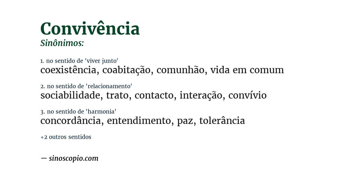 Sinônimo de convivência