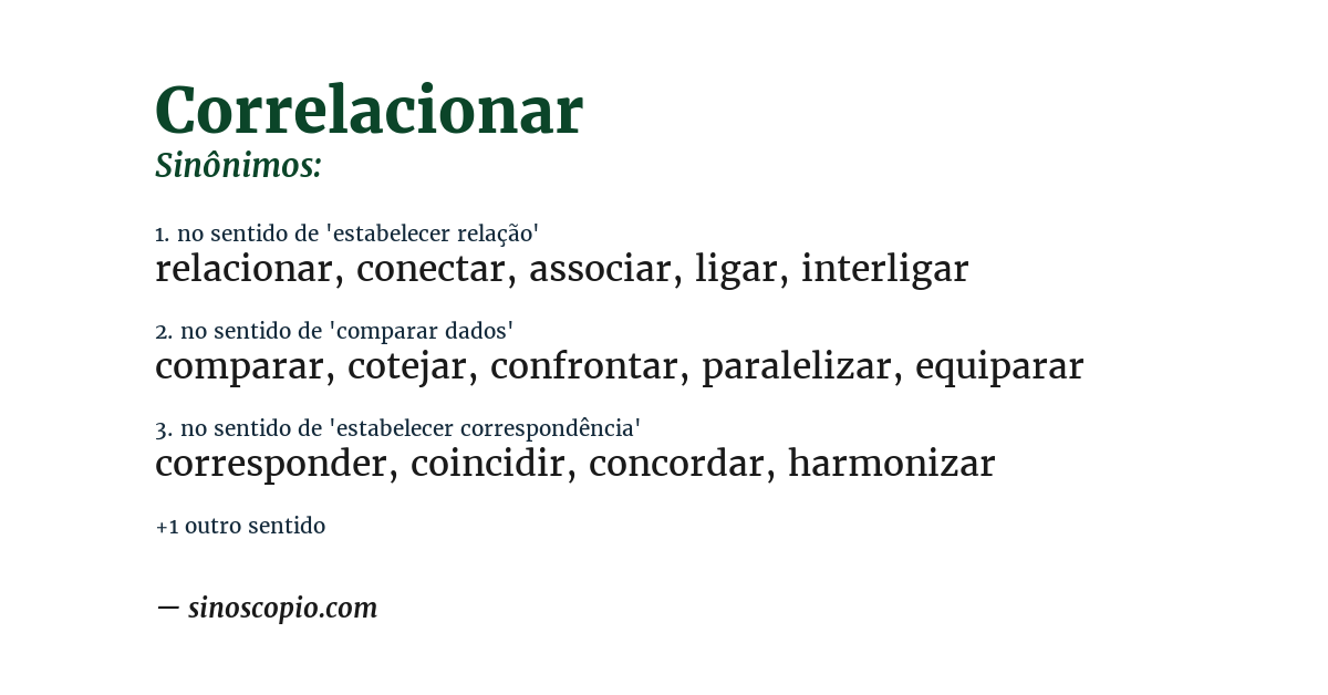 Sinônimo de correlacionar