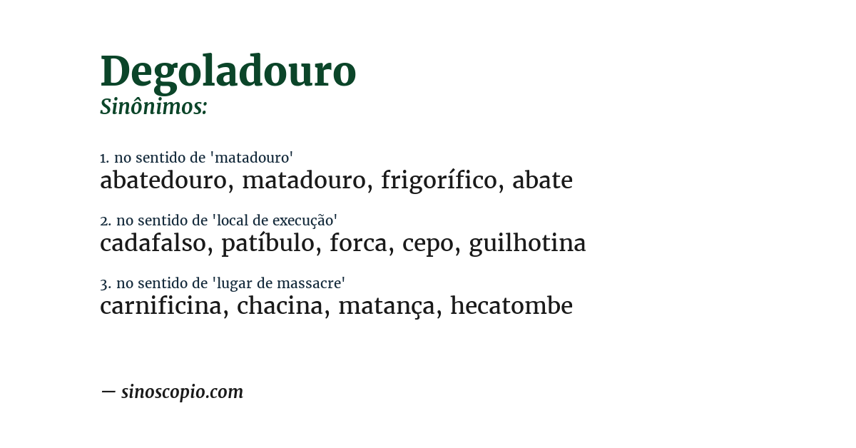 Sinônimo de degoladouro