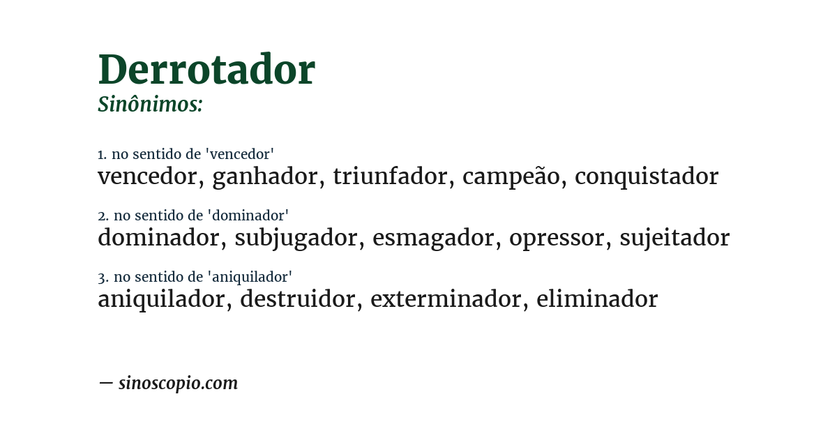 Sinônimo de derrotador