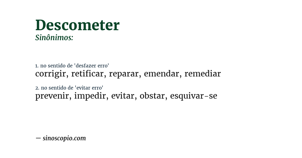 Sinônimo de descometer
