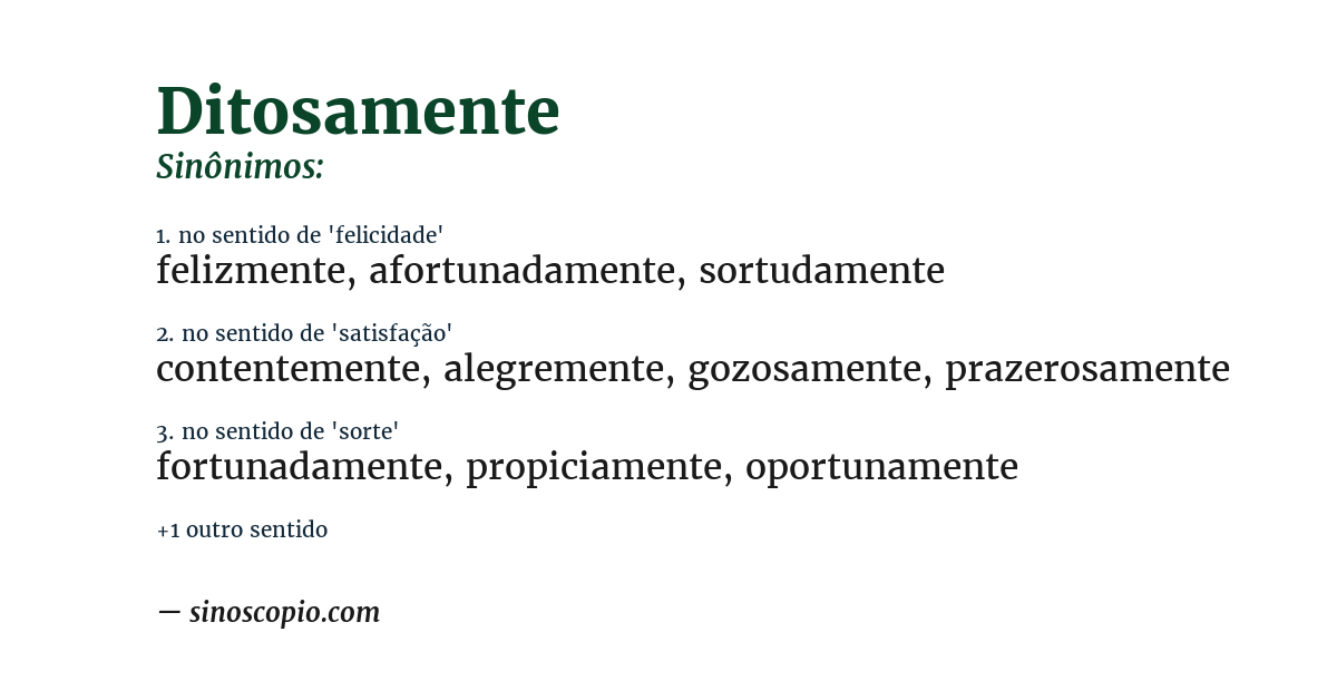 Sinônimo de ditosamente
