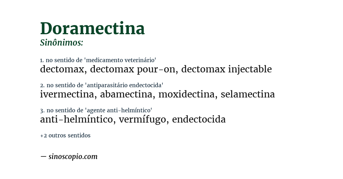 Sinônimo de doramectina