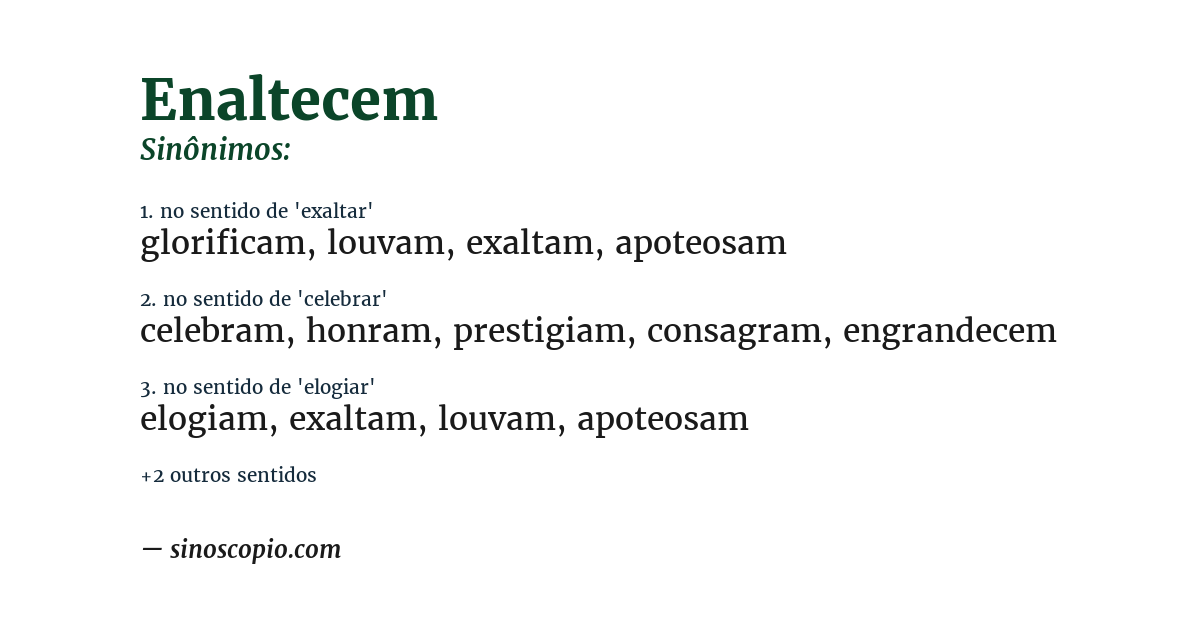 Sinônimo de enaltecem