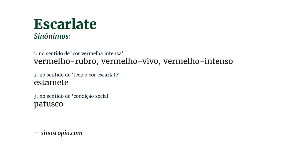Sinônimo de escarlate