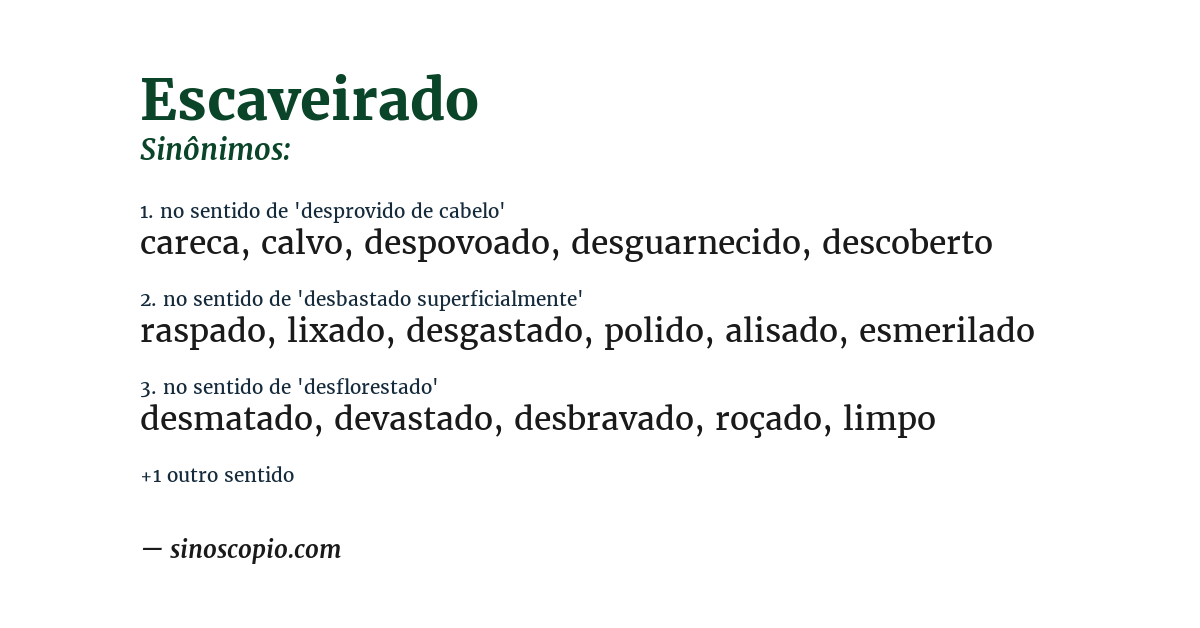 Sinônimo de escaveirado