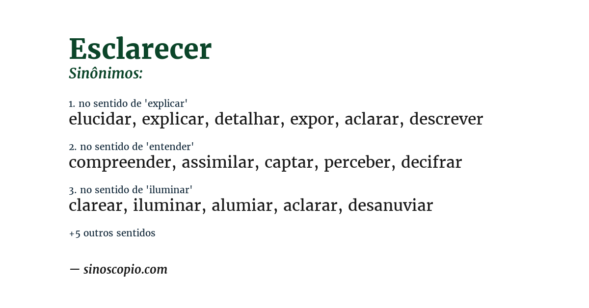Sinônimo de esclarecer