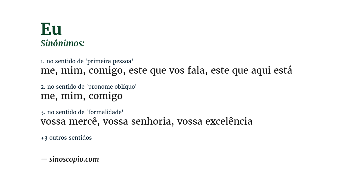Sinônimo de eu