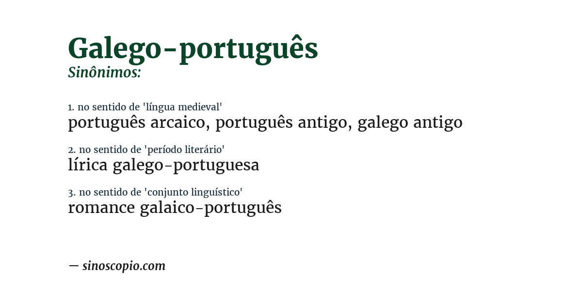 Sinônimo de galego-português