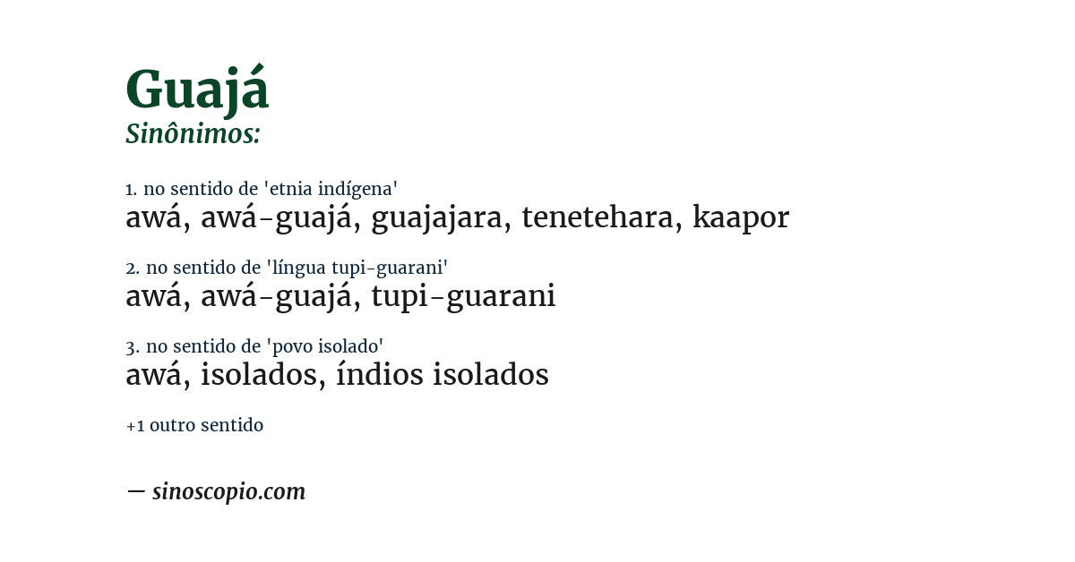Sinônimo de guajá