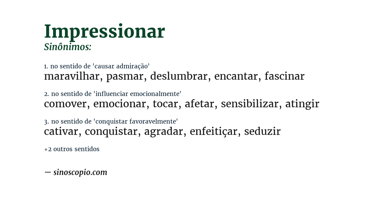 Sinônimo de impressionar