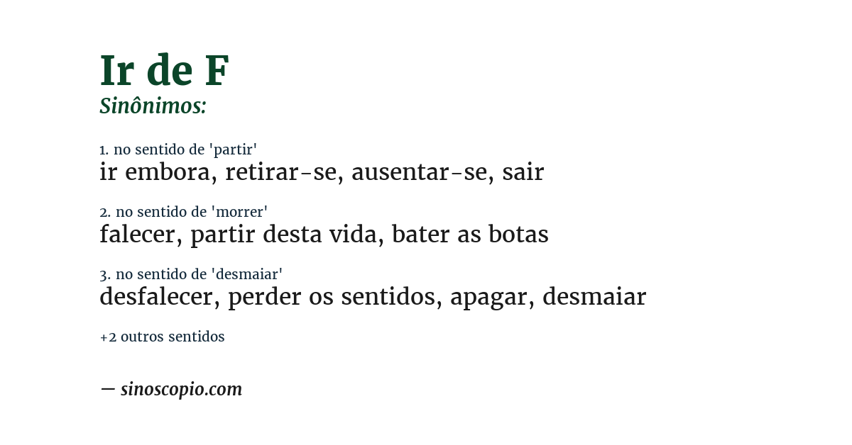 Sinônimo de ir de f
