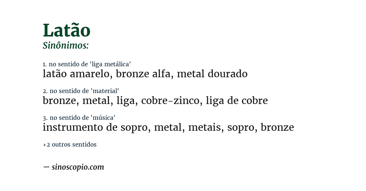 Sinônimo de latão