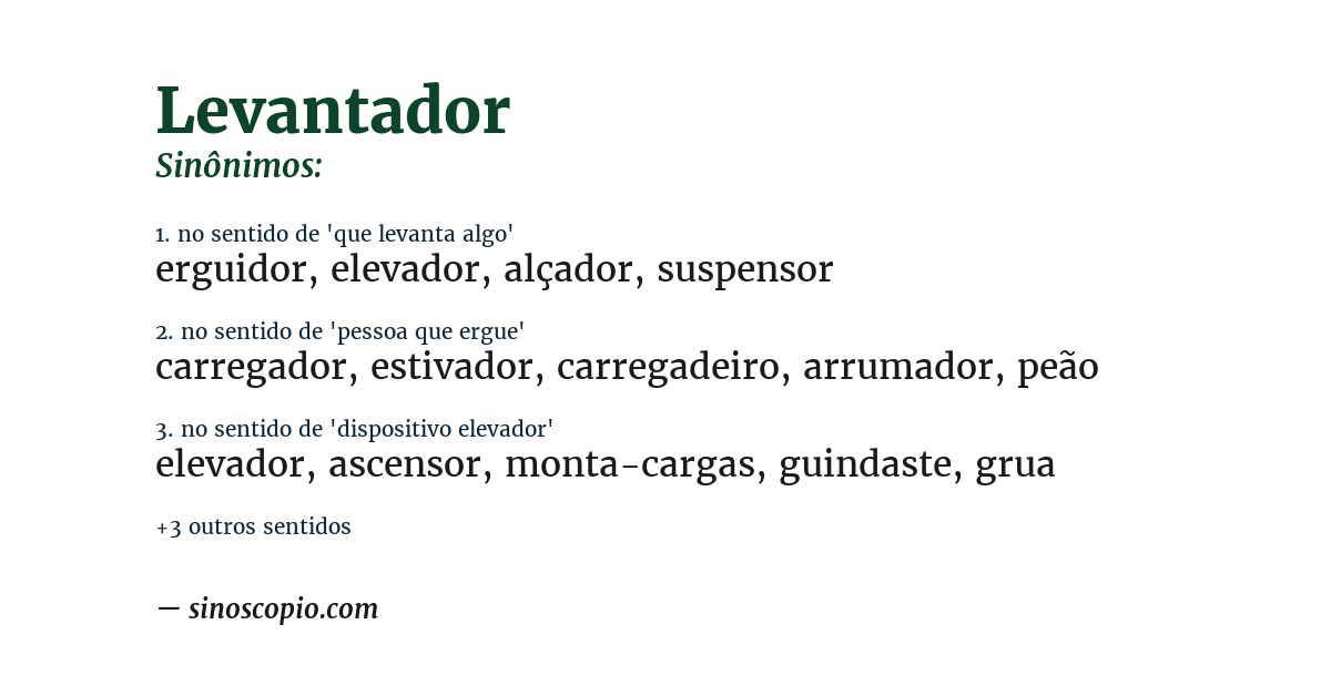 Sinônimo de levantador