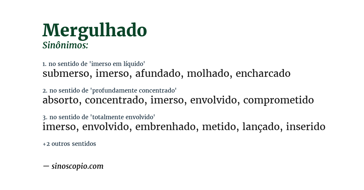 Sinônimo de mergulhado