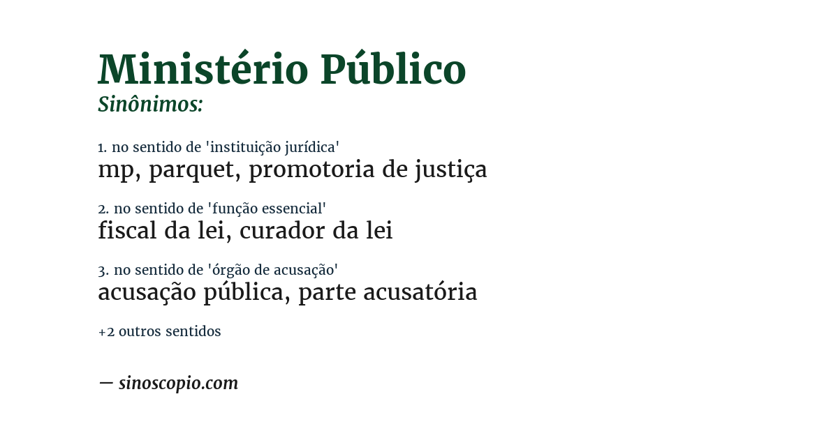 Sinônimo de ministério público