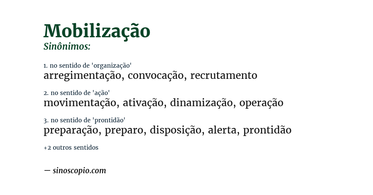 Sinônimo de mobilização