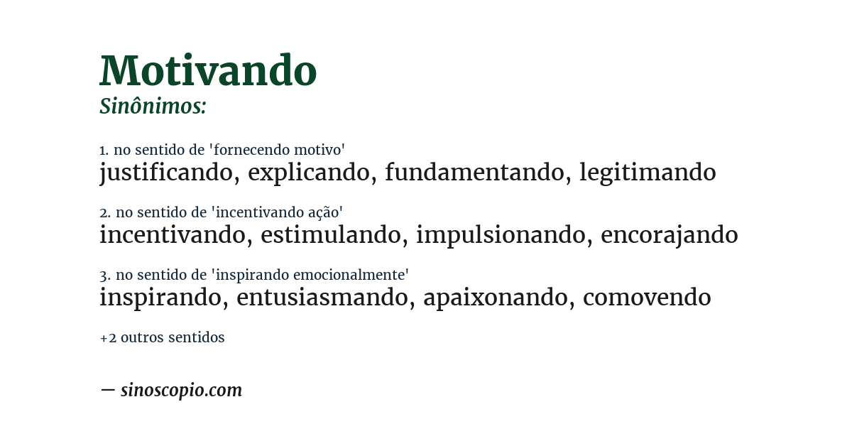 Sinônimo de motivando