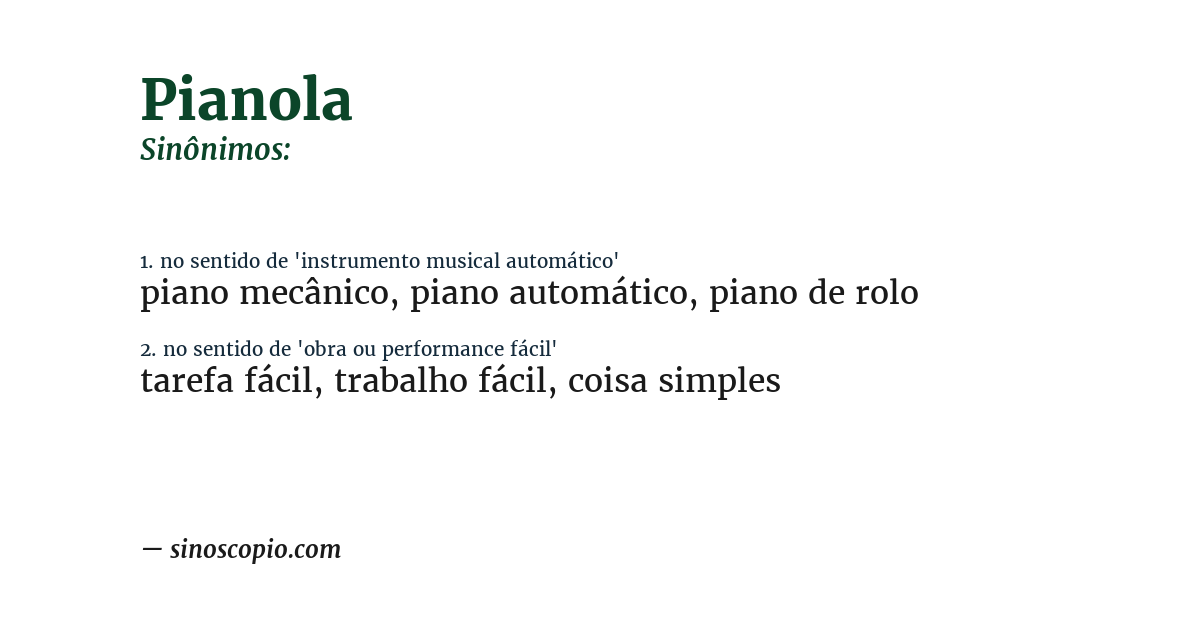 Sinônimo de pianola
