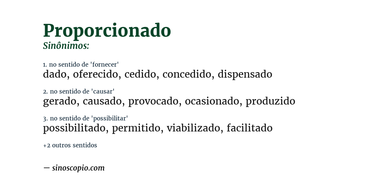 Sinônimo de proporcionado