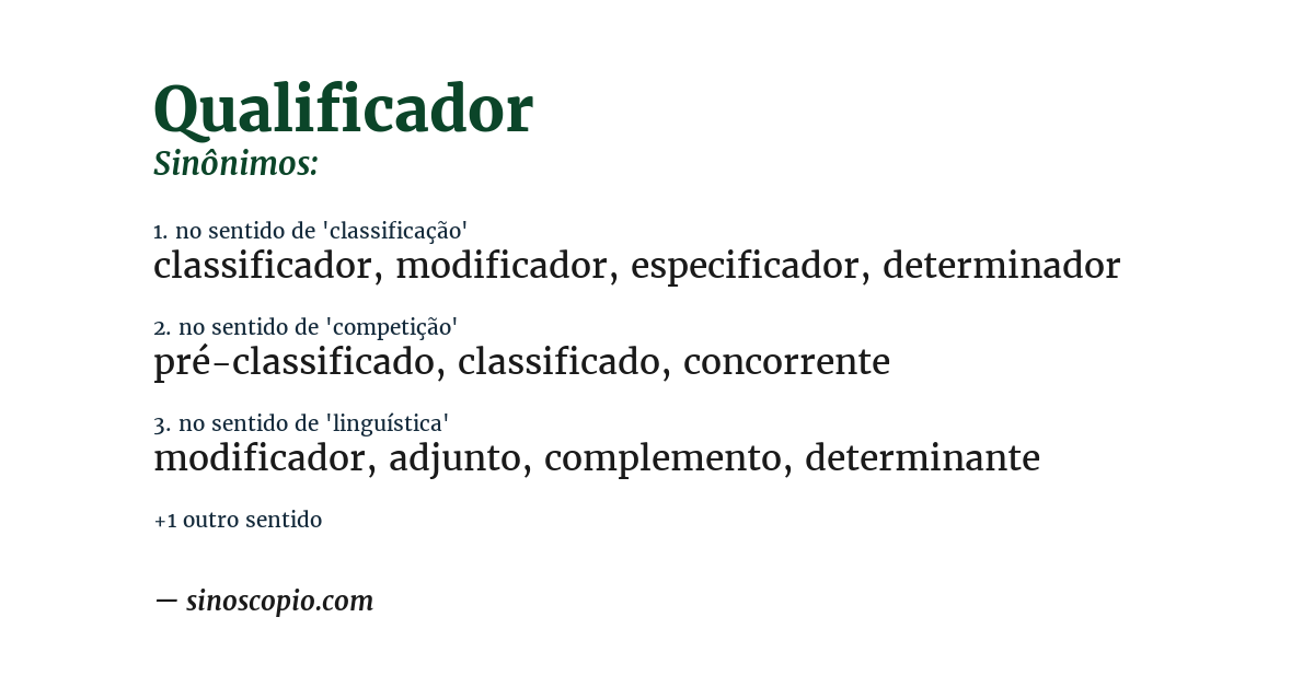 Sinônimo de qualificador