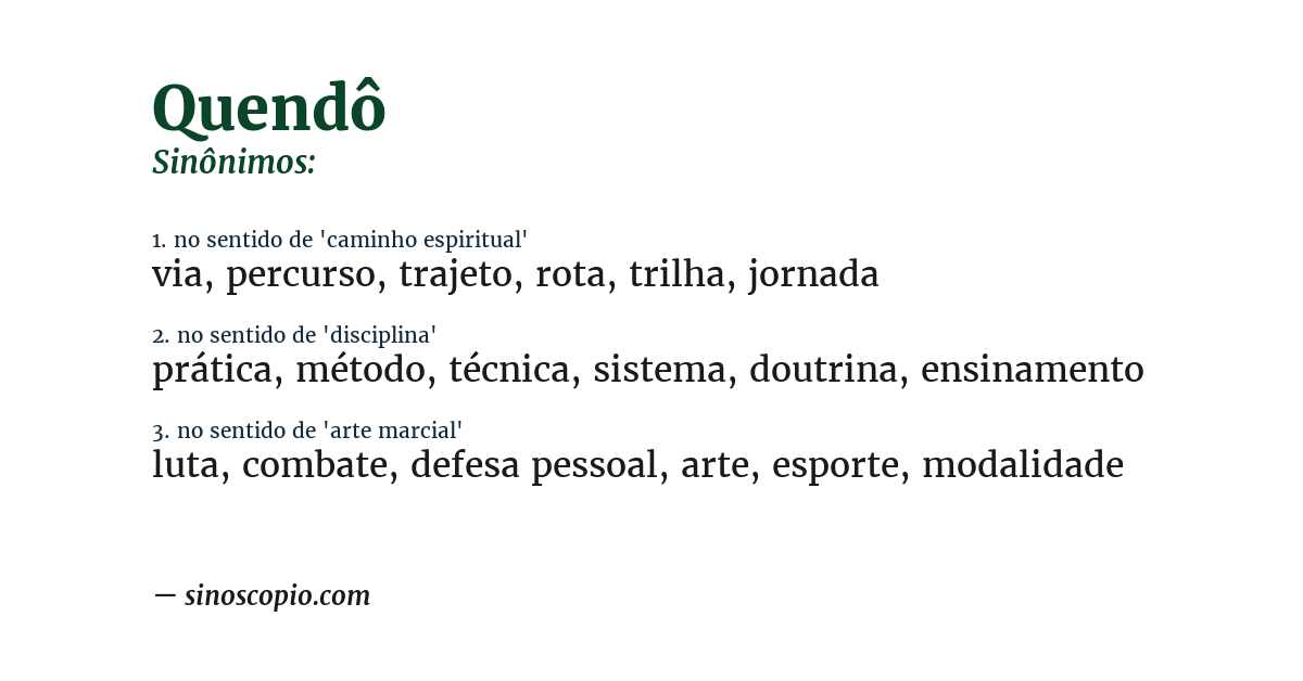 Sinônimo de quendô