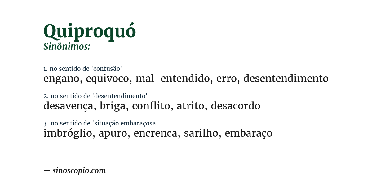 Sinônimo de quiproquó