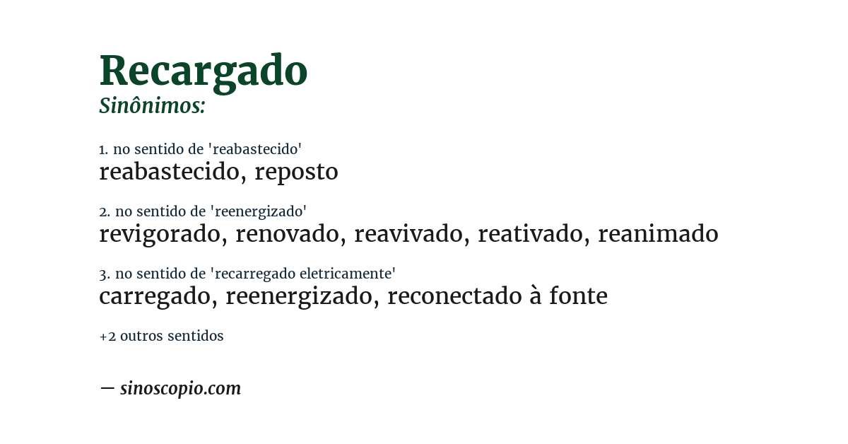 Sinônimo de recargado