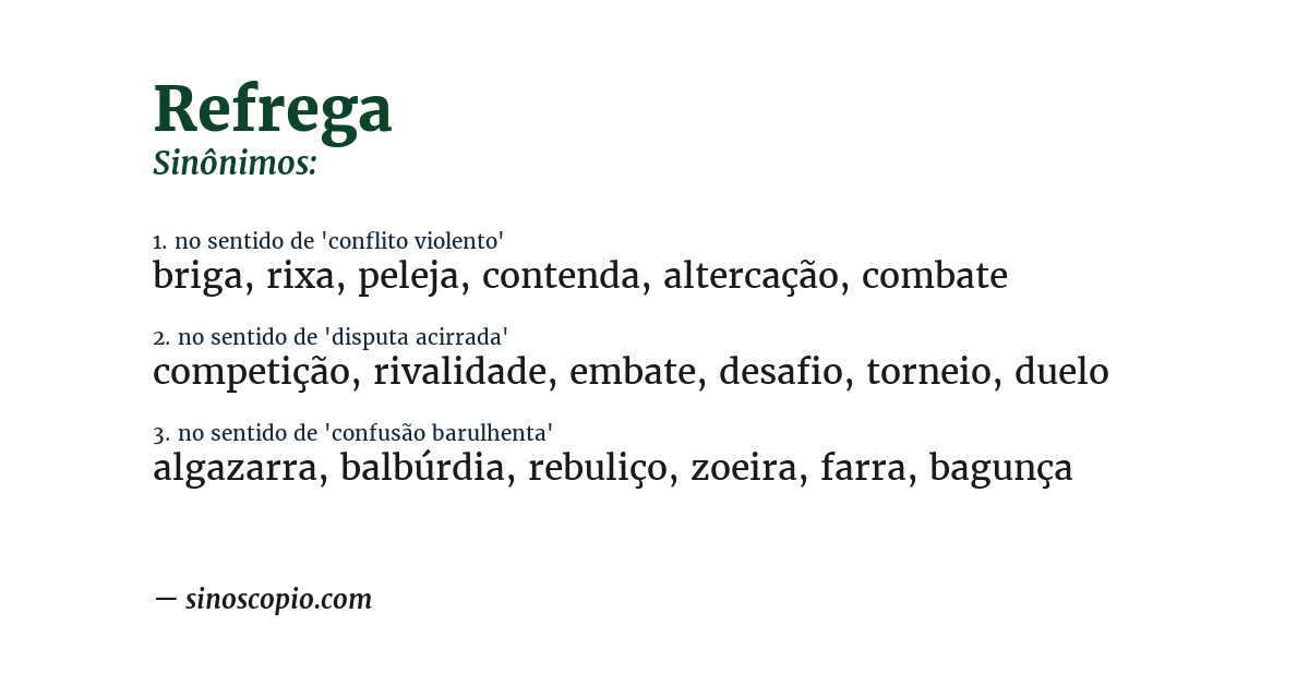 Sinônimo de refrega