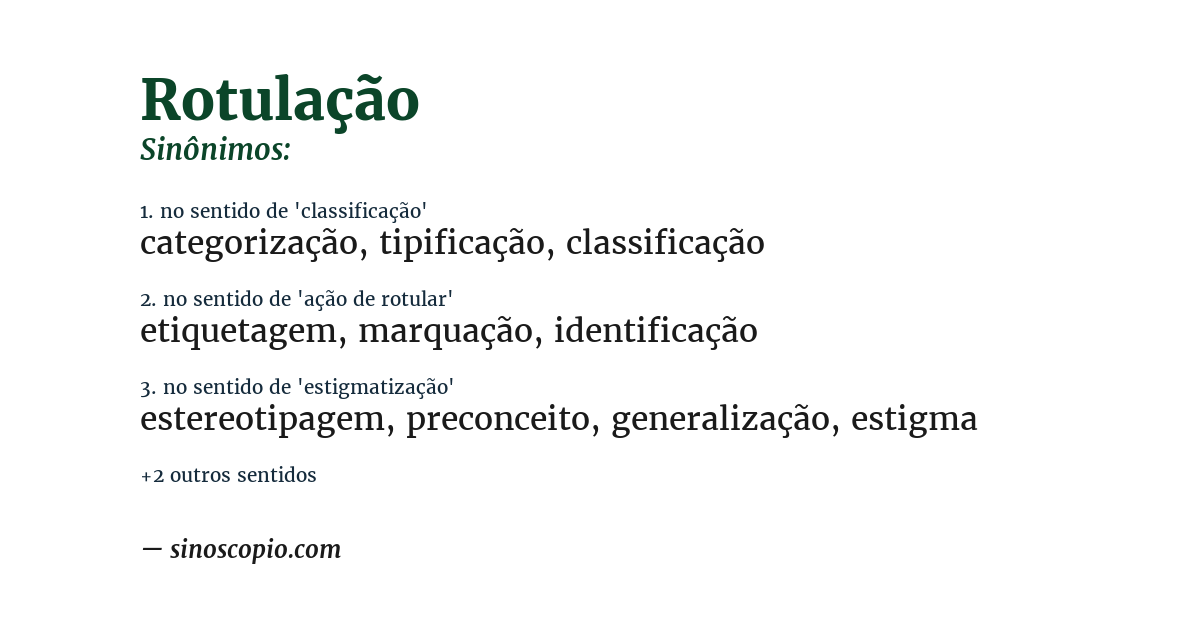 Sinônimo de rotulação