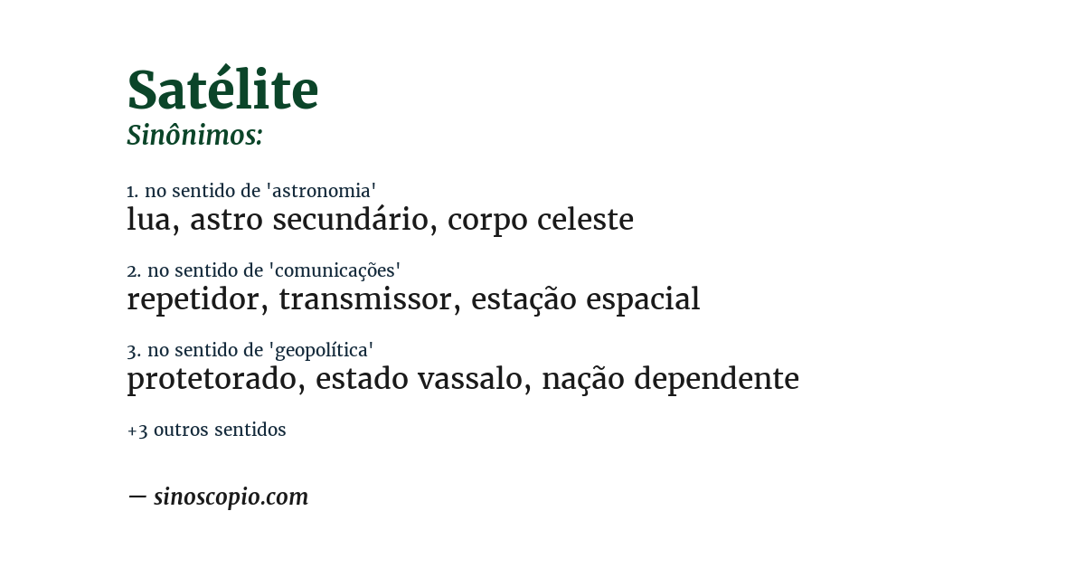 Sinônimo de satélite