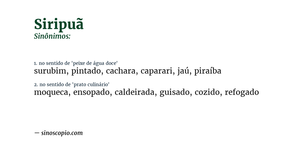 Sinônimo de siripuã