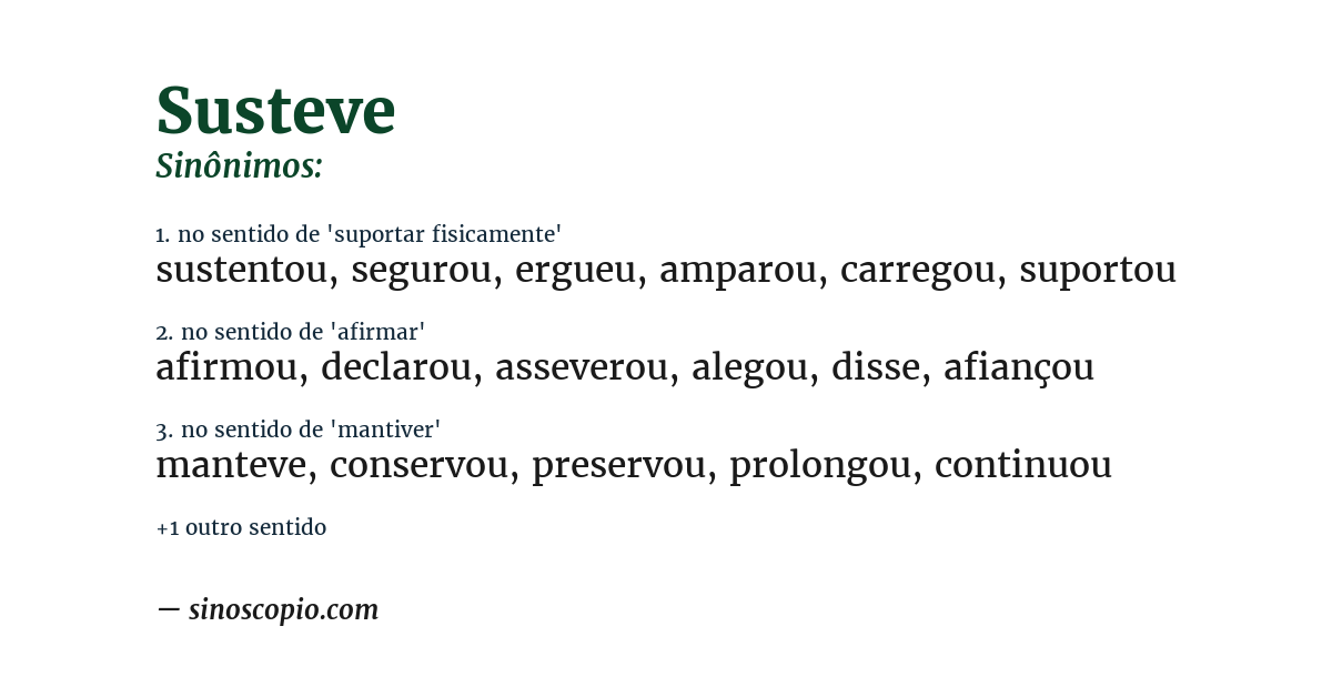 Sinônimo de susteve