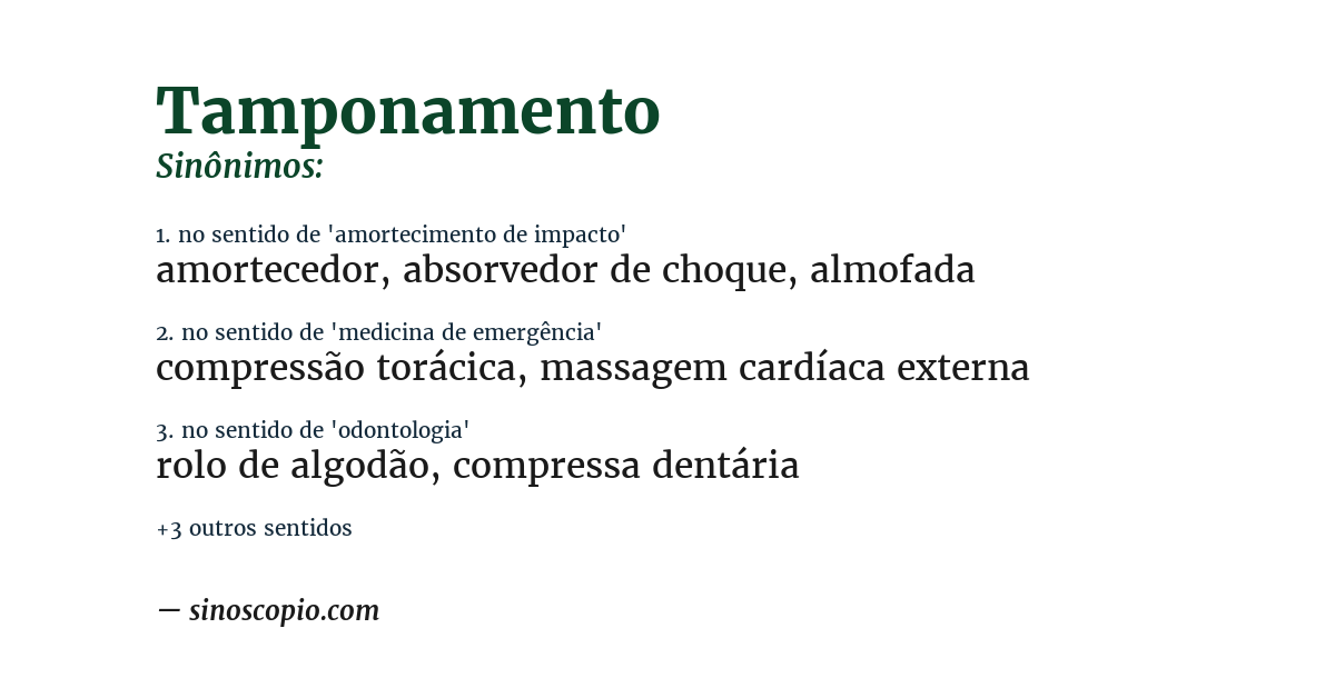 Sinônimo de tamponamento