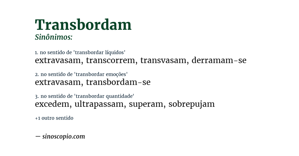 Sinônimo de transbordam