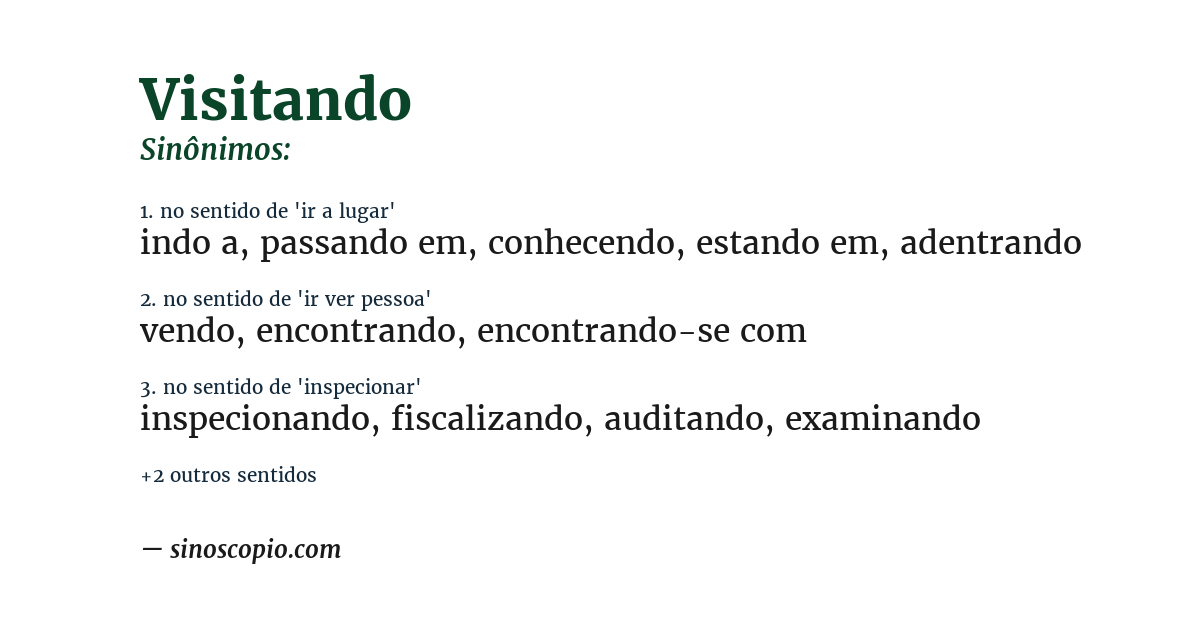 Sinônimo de visitando