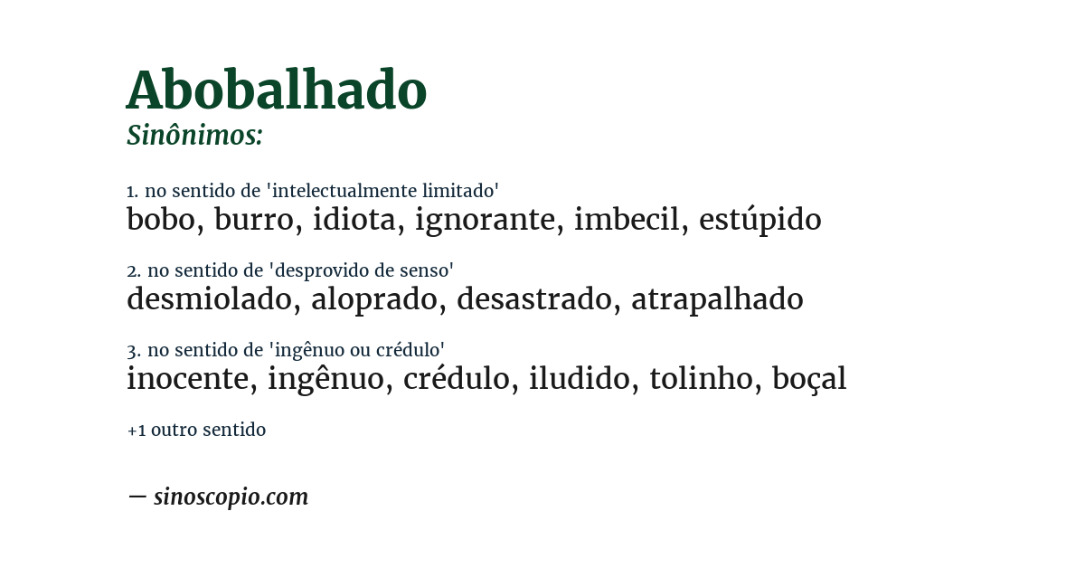 Sinônimo de abobalhado