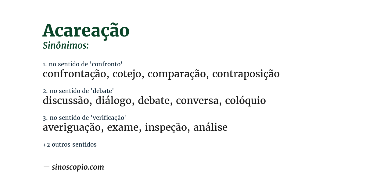 Sinônimo de acareação