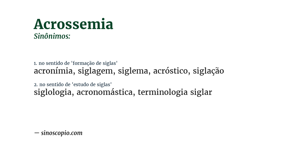 Sinônimo de acrossemia