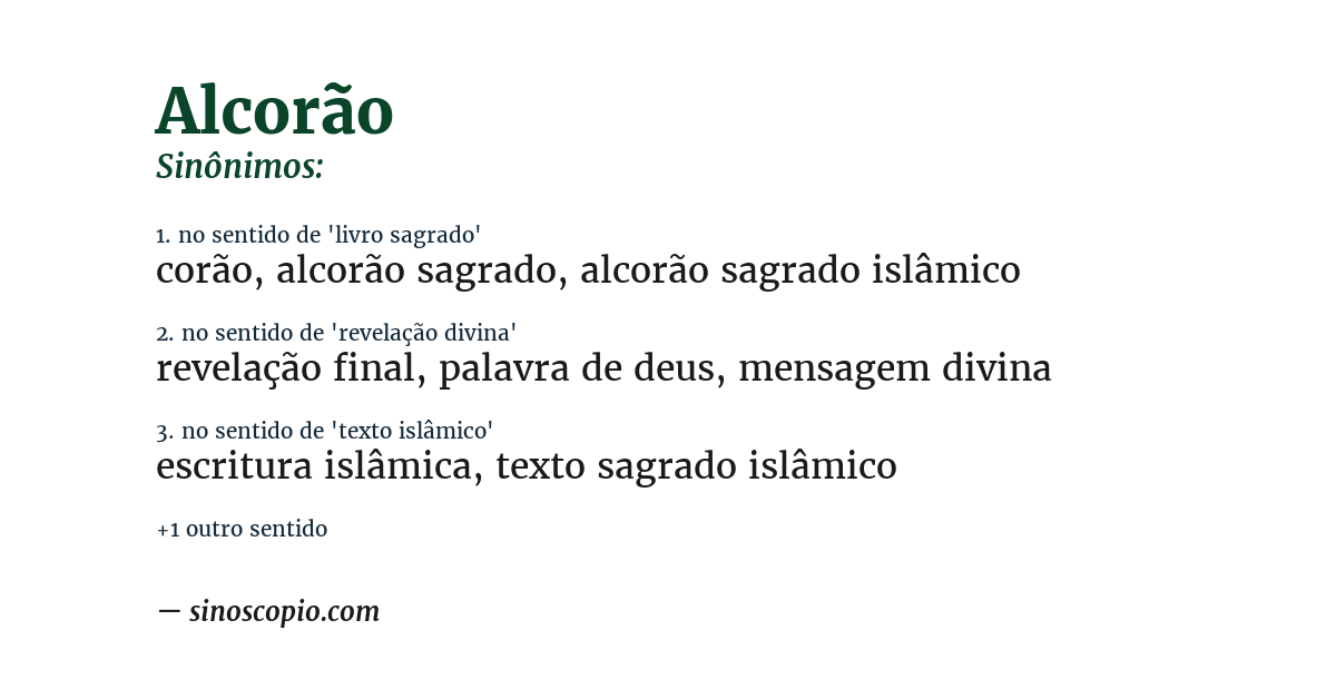 Sinônimo de alcorão